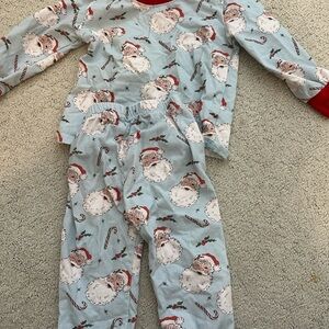 Festive Santa Kids Pajama Set - Blue